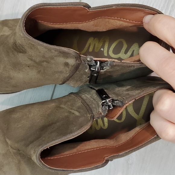 Sam Edelman Petty Green Womens Suede Heels Boots shoes sz 8 - Picture 12 of 13